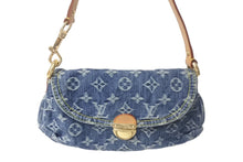 画像をギャラリービューアに読み込む, 極美品 LOUIS VUITTON ルイヴィトン ミニプリーティ ハンドバッグ M95050 モノグラムデニム レザー ブルー 中古 4c069164