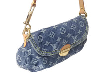画像をギャラリービューアに読み込む, 極美品 LOUIS VUITTON ルイヴィトン ミニプリーティ ハンドバッグ M95050 モノグラムデニム レザー ブルー 中古 4c069164