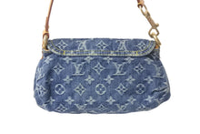 画像をギャラリービューアに読み込む, 極美品 LOUIS VUITTON ルイヴィトン ミニプリーティ ハンドバッグ M95050 モノグラムデニム レザー ブルー 中古 4c069164