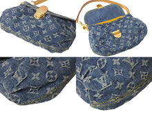 画像をギャラリービューアに読み込む, 極美品 LOUIS VUITTON ルイヴィトン ミニプリーティ ハンドバッグ M95050 モノグラムデニム レザー ブルー 中古 4c069164