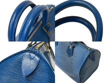画像をギャラリービューアに読み込む, LOUIS VUITTON ルイヴィトン スピーディ25 M43015 ハンドバッグ ブルー ゴールド金具 エピレザー 美品 中古 4c069170