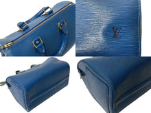 画像をギャラリービューアに読み込む, LOUIS VUITTON ルイヴィトン スピーディ25 M43015 ハンドバッグ ブルー ゴールド金具 エピレザー 美品 中古 4c069170