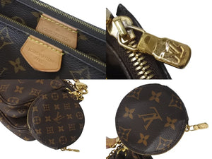 極美品 LOUIS VUITTON ルイヴィトン モノグラム ミュルティ ポシェットアクセソワール ショルダーバッグ ローズクレール M44840 ブラウン 中古 4c069180