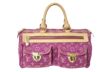 画像をギャラリービューアに読み込む, 極美品 LOUIS VUITTON ルイヴィトン ネオスピーディ ハンドバッグ M95214 モノグラムデニム ゴールド金具 ピンク 中古 4c069184