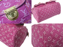 画像をギャラリービューアに読み込む, 極美品 LOUIS VUITTON ルイヴィトン ネオスピーディ ハンドバッグ M95214 モノグラムデニム ゴールド金具 ピンク 中古 4c069184
