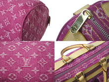 画像をギャラリービューアに読み込む, 極美品 LOUIS VUITTON ルイヴィトン ネオスピーディ ハンドバッグ M95214 モノグラムデニム ゴールド金具 ピンク 中古 4c069184