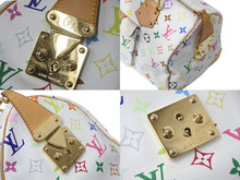 画像をギャラリービューアに読み込む, LOUIS VUITTON ルイヴィトン モノグラムマルチカラー スピーディ30 ハンドバッグ M92643 村上隆 ホワイト ゴールド金具 美品 中古 4c069188