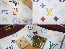 画像をギャラリービューアに読み込む, LOUIS VUITTON ルイヴィトン モノグラムマルチカラー スピーディ30 ハンドバッグ M92643 村上隆 ホワイト ゴールド金具 美品 中古 4c069188