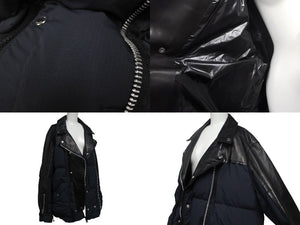 極美品 SACAI × UNDERCOVER サカイ × アンダーカバー ダブルライダースジャケット UCZ9203 サイズ4 牛革 ポリエステル ブラック 中古 4c069210