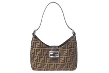 画像をギャラリービューアに読み込む, 極美品 FENDI フェンディ マンマバケット ショルダーバッグ ワンショルダーバッグ ズッカ柄 コットンキャンバス レザー ブラウン 中古 4c069217