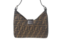 画像をギャラリービューアに読み込む, 極美品 FENDI フェンディ マンマバケット ショルダーバッグ ワンショルダーバッグ ズッカ柄 コットンキャンバス レザー ブラウン 中古 4c069217