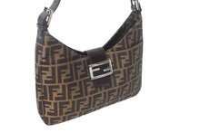 画像をギャラリービューアに読み込む, 極美品 FENDI フェンディ マンマバケット ショルダーバッグ ワンショルダーバッグ ズッカ柄 コットンキャンバス レザー ブラウン 中古 4c069217