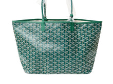 画像をギャラリービューアに読み込む, 新品未使用 GOYARD ゴヤール サンルイPM バッグ トートバッグ STLOUIPMLTY09CL09P PVC レザー ヘリンボーン グリーン 中古 4c069222