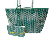 画像をギャラリービューアに読み込む, 新品未使用 GOYARD ゴヤール サンルイPM バッグ トートバッグ STLOUIPMLTY09CL09P PVC レザー ヘリンボーン グリーン 中古 4c069222