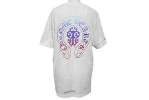 CHROME HEARTS クロムハーツ グラデーション ダガープリント 半袖Ｔシャツ サイズM ホースシュー ホワイト コットン 美品 中古 4c069225