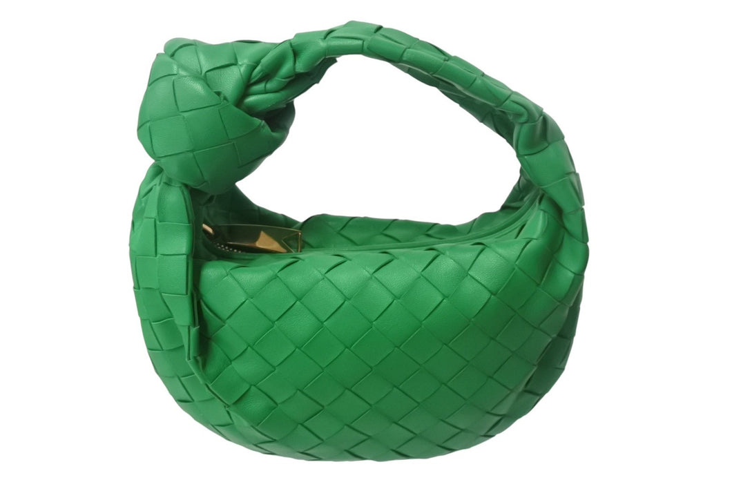 BOTTEGAVENETA ボッテガヴェネタ ミニ ジョディ ハンドバッグ 651876 パラキート グリーン ラムレザー カーフレザー 美品 中古 4c069226