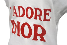 画像をギャラリービューアに読み込む, Christian Dior クリスチャンディオール J'ADORE ジャドール Vネック ノースリーブ 3H16155400 サイズ38 コットン ホワイト レッド 美品 中古 4c069232
