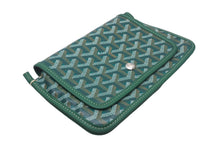 画像をギャラリービューアに読み込む, 新品未使用 GOYARD ゴヤール プリュメ ポーチウォレット ショルダーバッグ グリーン PVC レザー シルバー金具 中古 4c069233