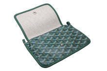 画像をギャラリービューアに読み込む, 新品未使用 GOYARD ゴヤール プリュメ ポーチウォレット ショルダーバッグ グリーン PVC レザー シルバー金具 中古 4c069233
