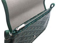 画像をギャラリービューアに読み込む, 新品未使用 GOYARD ゴヤール プリュメ ポーチウォレット ショルダーバッグ グリーン PVC レザー シルバー金具 中古 4c069233