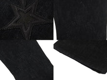 画像をギャラリービューアに読み込む, 極美品 CHROME HEARTS クロムハーツ フレアニー スターパッチ デニムパンツ サイズ32 ブラック コットン シルバー925 レザー 中古 4c069236