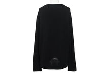 画像をギャラリービューアに読み込む, CHROME HEARTS クロムハーツ クロスパッチ カーディガン ブラック CHクロス カシミヤ カーフスキン サイズM 美品 中古 4c069238