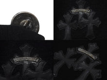 画像をギャラリービューアに読み込む, CHROME HEARTS クロムハーツ クロスパッチ カーディガン ブラック CHクロス カシミヤ カーフスキン サイズM 美品 中古 4c069238