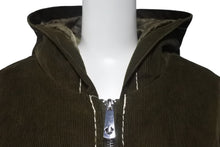 Load image into Gallery viewer, TRUE RELIGION トゥルーレリジョン コーデュロイフードジャケット サイズL オリーブ コットン 刺繍 美品 中古 4c069248
