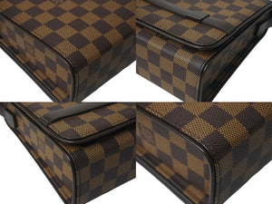 極美品 LOUIS VUITTON ルイヴィトン トライベッカ ショルダーバッグ N51160 ダミエエベヌ ブラウン ゴールド金具 中古 4c069261