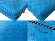 画像をギャラリービューアに読み込む, LOUIS VUITTON ルイヴィトン タイガラマ アウトドア メッセンジャーPM ショルダーバッグ M30429 ブルー ブラック 美品 中古 4c069282