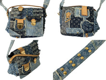 画像をギャラリービューアに読み込む, 極美品 LOUIS VUITTON ルイヴィトン パッチワーク ポスティ メッセンジャーバッグ M95374 モノグラムデニム ブルー 中古 4c069283