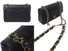 画像をギャラリービューアに読み込む, CHANEL シャネル デカマトラッセ 30cm Wフラップ Wチェーンショルダーバッグ 14番台 キャビアスキン ブラック ゴールド金具 美品 中古 4c069286