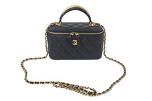 画像をギャラリービューアに読み込む, 新品未使用 CHANEL シャネル チェーンショルダーバッグ 2WAYバニティバッグ AP2199 ココマーク ランダム番台 ブラック ラムスキン 中古 4c069288