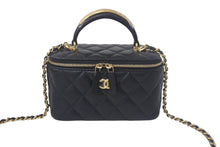 画像をギャラリービューアに読み込む, 新品未使用 CHANEL シャネル チェーンショルダーバッグ 2WAYバニティバッグ AP2199 ココマーク ランダム番台 ブラック ラムスキン 中古 4c069288