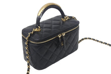 画像をギャラリービューアに読み込む, 新品未使用 CHANEL シャネル チェーンショルダーバッグ 2WAYバニティバッグ AP2199 ココマーク ランダム番台 ブラック ラムスキン 中古 4c069288