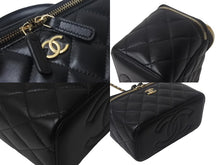 画像をギャラリービューアに読み込む, 新品未使用 CHANEL シャネル チェーンショルダーバッグ 2WAYバニティバッグ AP2199 ココマーク ランダム番台 ブラック ラムスキン 中古 4c069288