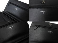 画像をギャラリービューアに読み込む, CHANEL シャネル ボーイシャネル チェーンショルダーバッグ 25番台 キャビアスキン ココマーク ブラック シルバー金具 美品 中古 4c069289
