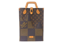 画像をギャラリービューアに読み込む, LOUIS VUITTON ルイヴィトン ダミエ ジャイアント NIGOコラボ N40355 ブラウン ハンドバック 中古 美品 4c069295