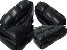 画像をギャラリービューアに読み込む, BOTTEGA VENETA ボッテガヴェネタ ショルダーバッグ パデッド カセット イントレチャート シルバー金具 ブラック 美品 中古 4c069298