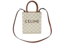 Load image into Gallery viewer, CELINE セリーヌ 2WAYショルダーバッグ ミニバーティカルカバ トリオンフ 194372BZK.04LU ホワイト ゴールド金具 美品 中古 4c069304