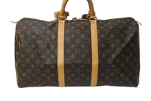 画像をギャラリービューアに読み込む, LOUIS VUITTON ルイヴィトン キーポル50 ボストンバッグ M41426 モノグラムキャンバス ブラウン ゴールド金具 美品 中古 4c069305