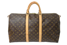 画像をギャラリービューアに読み込む, LOUIS VUITTON ルイヴィトン キーポル50 ボストンバッグ M41426 モノグラムキャンバス ブラウン ゴールド金具 美品 中古 4c069310