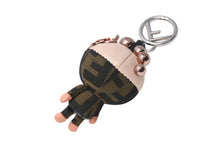 画像をギャラリービューアに読み込む, 極美品 FENDI フェンディ バッグキーホルダー ズッカ柄 スペースモンキー レザー×キャンバス ピンク×ブラウン 中古 4c069313