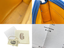 画像をギャラリービューアに読み込む, GOYARD ゴヤール ジュバンス MM ポーチ クラッチバッグ JOUVENMMLTY10CL10P ブルー PVC レザー シルバー金具 ヘリンボーン柄 美品 中古 4c069324