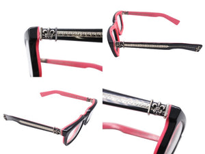 CHROME HEARTS クロムハーツ SEE YOU IN TEA メガネ BK-PRP BSフレア シルバー925 ブラック ピンク 53□20 143 美品 中古 4c069326