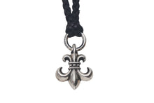 画像をギャラリービューアに読み込む, 極美品 Chrome Hearts クロムハーツ レザーチョーカー ユリ BSフレア 牛革 ブラック シルバー925 中古 4c069330