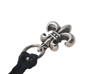 画像をギャラリービューアに読み込む, 極美品 Chrome Hearts クロムハーツ レザーチョーカー ユリ BSフレア 牛革 ブラック シルバー925 中古 4c069330
