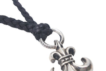 画像をギャラリービューアに読み込む, 極美品 Chrome Hearts クロムハーツ レザーチョーカー ユリ BSフレア 牛革 ブラック シルバー925 中古 4c069330