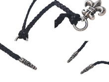 画像をギャラリービューアに読み込む, 極美品 Chrome Hearts クロムハーツ レザーチョーカー ユリ BSフレア 牛革 ブラック シルバー925 中古 4c069330