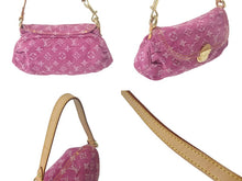 画像をギャラリービューアに読み込む, LOUIS VUITTON ルイ ヴィトン ミニプリーティ フューシャ ワンショルダーバッグ M95216 モノグラムデニム ピンク 美品 中古 4c069336
